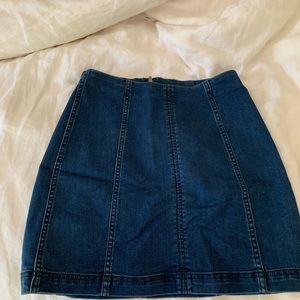 free people mini stretch jean skirt
